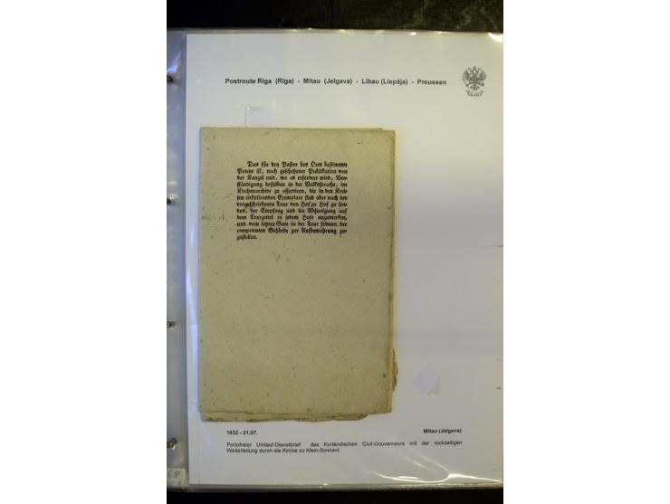 POSTROUTE RIGA - PREUSSEN: 1763/1858, Sammlung von 54 Briefen, dabei Mitau mit vielen verschiedenen Stempeln u.a. mit Kronens