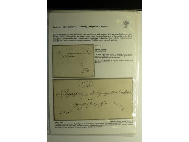 POSTROUTE MITAU-MOSKAU: 1808/56, Sammlung von 10 Briefen, dabei verschiedene Stempel von "BAUSKE", "FRIEDRICHSTADT" und "JAKO