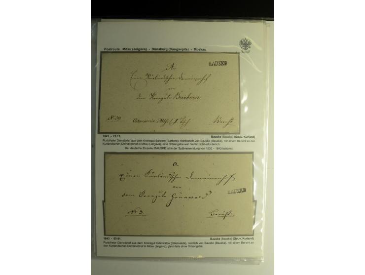 POSTROUTE MITAU-MOSKAU: 1808/56, Sammlung von 10 Briefen, dabei verschiedene Stempel von "BAUSKE", "FRIEDRICHSTADT" und "JAKO