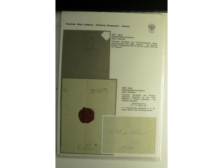 POSTROUTE MITAU-MOSKAU: 1808/56, Sammlung von 10 Briefen, dabei verschiedene Stempel von "BAUSKE", "FRIEDRICHSTADT" und "JAKO