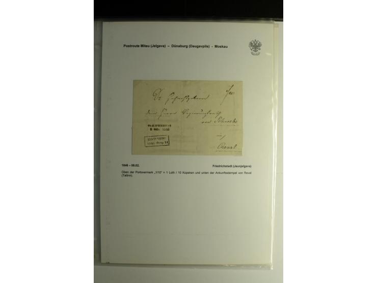 POSTROUTE MITAU-MOSKAU: 1808/56, Sammlung von 10 Briefen, dabei verschiedene Stempel von "BAUSKE", "FRIEDRICHSTADT" und "JAKO