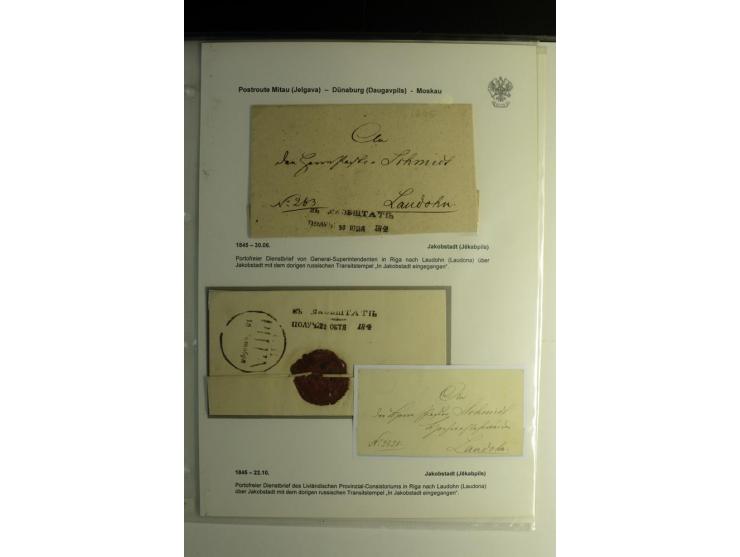 POSTROUTE MITAU-MOSKAU: 1808/56, Sammlung von 10 Briefen, dabei verschiedene Stempel von "BAUSKE", "FRIEDRICHSTADT" und "JAKO