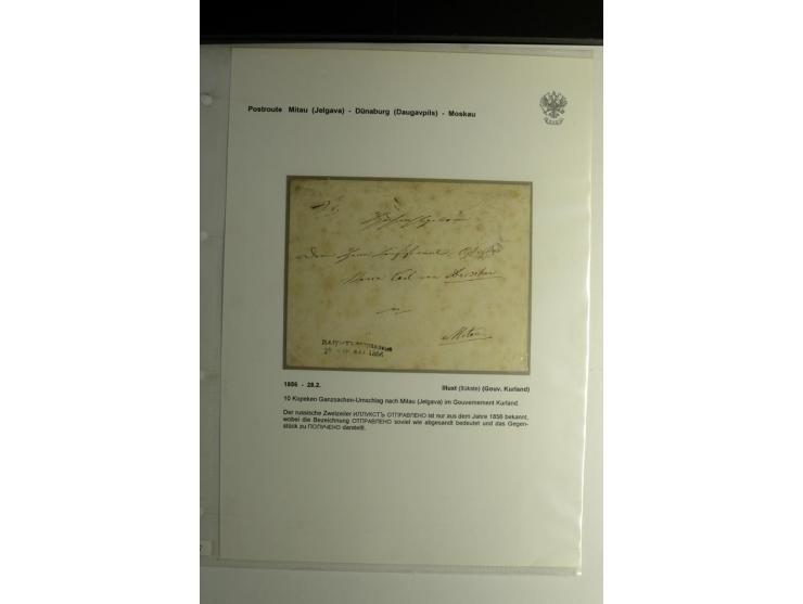 POSTROUTE MITAU-MOSKAU: 1808/56, Sammlung von 10 Briefen, dabei verschiedene Stempel von "BAUSKE", "FRIEDRICHSTADT" und "JAKO