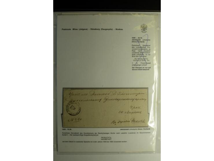 POSTROUTE MITAU-MOSKAU: 1808/56, Sammlung von 10 Briefen, dabei verschiedene Stempel von "BAUSKE", "FRIEDRICHSTADT" und "JAKO