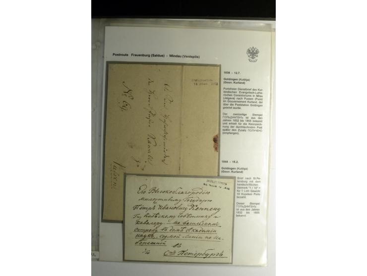 POSTROUTE FRAUENBURG-WINDAU: 1820/55, Sammlung von 6 Briefen mit Stempeln der einzigen Poststation dieser Route "GOLDINGEN", 
