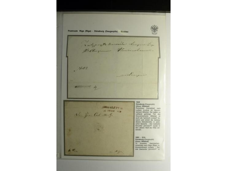 POSTROUTE RIGA-DÜNABURG-MOSKAU: 1828/54, Sammlung von 6 Briefen, dabei "POST OHGER", drei Briefe mit Stempeln von "KOKENHUSEN