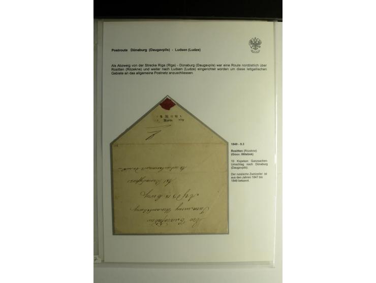 POSTROUTE DÜNABURG-LUDSEN: 1828/54, 2 Briefe, dabei ein Ganzsachenumschlag 10 K. mit Stempel von "ROSITTEN" nach Dünaburg, gu