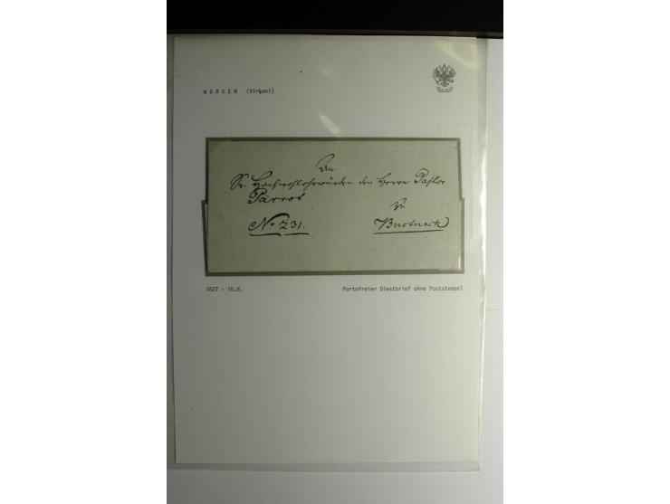 POSTROUTE DÜNABURG-LUDSEN: 1828/54, 2 Briefe, dabei ein Ganzsachenumschlag 10 K. mit Stempel von "ROSITTEN" nach Dünaburg, gu