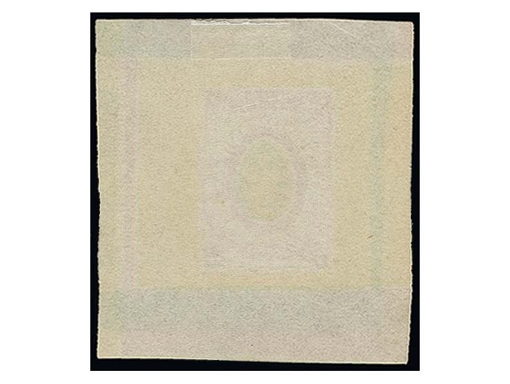1864, Probedruck: Wappen von Livland 2 K. karmin/grün, ungummierter Abzug (39X41mm) in Originalfarben, an den Seiten jeweils 