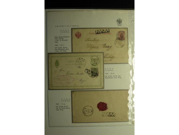 ANKUNFTSSTEMPEL: 1887/1904, 11 Briefe bzw. Karten eingehende bzw. einmal ausgehende Post mit Ra2 "?.?.?.?. UHRZEIT" bzw. einm