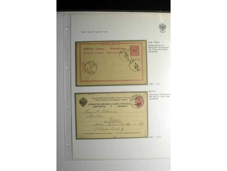 ANTWORTKARTEN: 1886/1903, 6 gebrauchte Antwortkarten von Russland nach Deutschland und umgekehrt, dabei zweimal Russland P12A