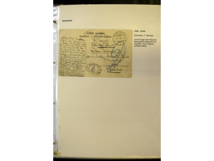 BAHNPOST: 1870/1914, sehr interessante Sammlung von über 110 Briefen und Karten, dabei viele verschiedene Strecken und Stempe