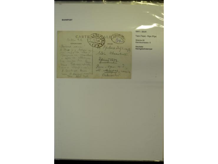 BAHNPOST: 1870/1914, sehr interessante Sammlung von über 110 Briefen und Karten, dabei viele verschiedene Strecken und Stempe