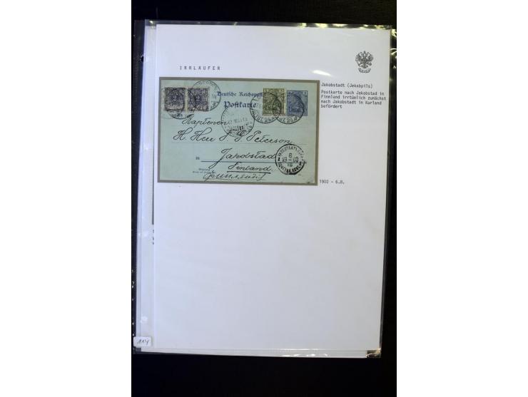 BESONDERHEITEN: 1874/1917, 7 Briefe und Karten, dabei u.a. ein Brief Deutsches Reich Mi.-Nr. 19 und 22 auf Brief nach Mitau, 