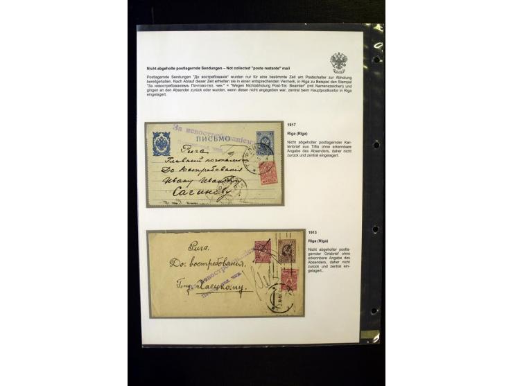 BESONDERHEITEN: 1874/1917, 7 Briefe und Karten, dabei u.a. ein Brief Deutsches Reich Mi.-Nr. 19 und 22 auf Brief nach Mitau, 