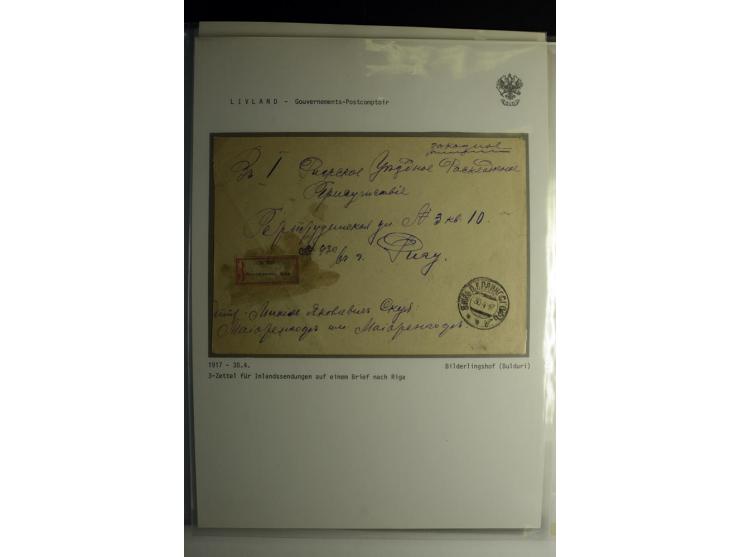 GOUVERNEMENTS-POSTCOMPTOIR: 1888/1917, Livland/Kurland/Witebsk, umfangreiche Sammlung von über 200 Briefen und Karten, dabei 