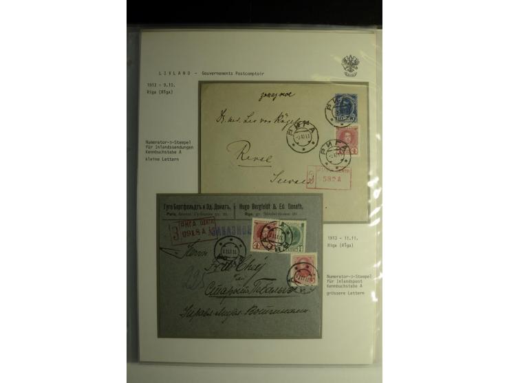 GOUVERNEMENTS-POSTCOMPTOIR: 1888/1917, Livland/Kurland/Witebsk, umfangreiche Sammlung von über 200 Briefen und Karten, dabei 