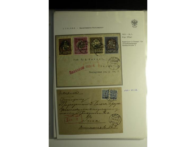GOUVERNEMENTS-POSTCOMPTOIR: 1888/1917, Livland/Kurland/Witebsk, umfangreiche Sammlung von über 200 Briefen und Karten, dabei 