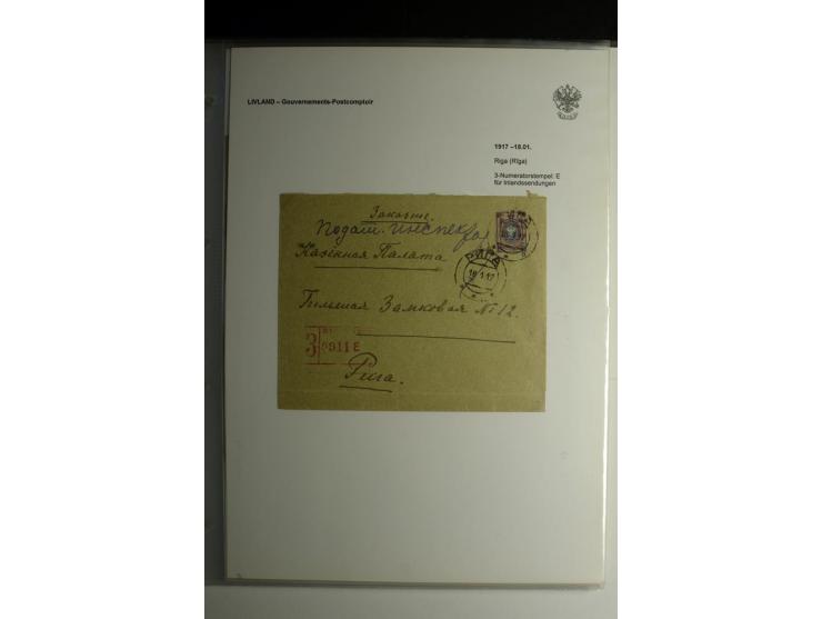GOUVERNEMENTS-POSTCOMPTOIR: 1888/1917, Livland/Kurland/Witebsk, umfangreiche Sammlung von über 200 Briefen und Karten, dabei 