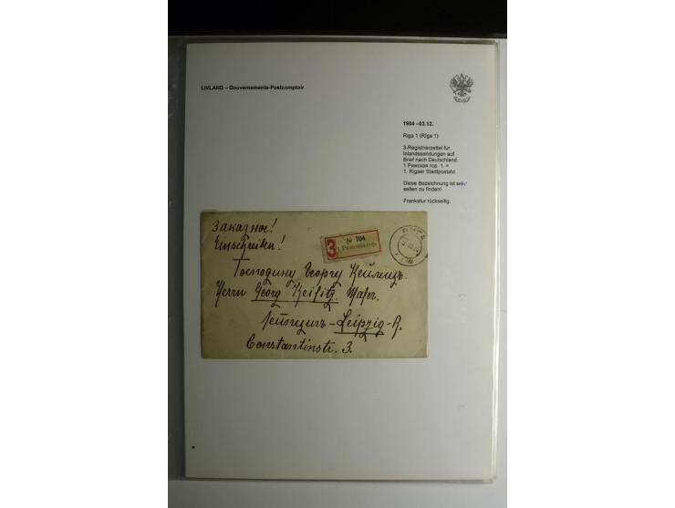 GOUVERNEMENTS-POSTCOMPTOIR: 1888/1917, Livland/Kurland/Witebsk, umfangreiche Sammlung von über 200 Briefen und Karten, dabei 