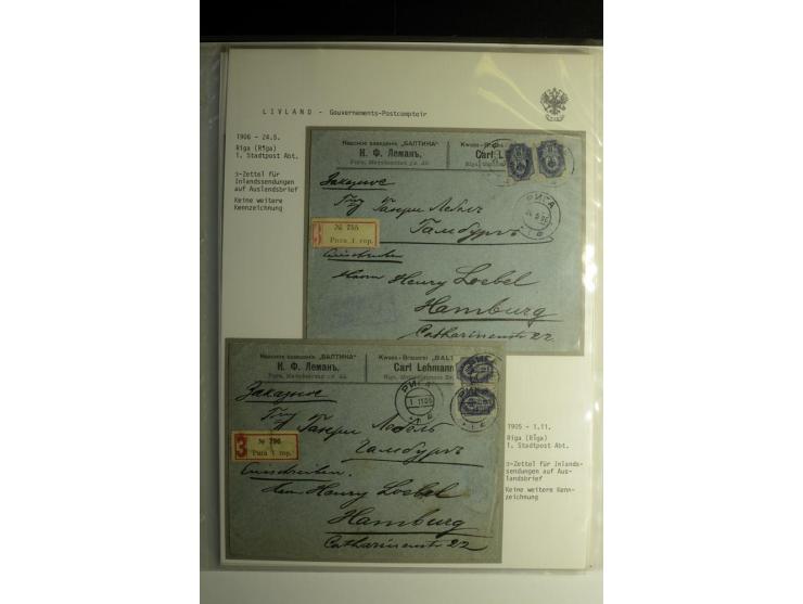 GOUVERNEMENTS-POSTCOMPTOIR: 1888/1917, Livland/Kurland/Witebsk, umfangreiche Sammlung von über 200 Briefen und Karten, dabei 