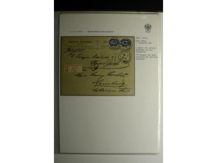 GOUVERNEMENTS-POSTCOMPTOIR: 1888/1917, Livland/Kurland/Witebsk, umfangreiche Sammlung von über 200 Briefen und Karten, dabei 