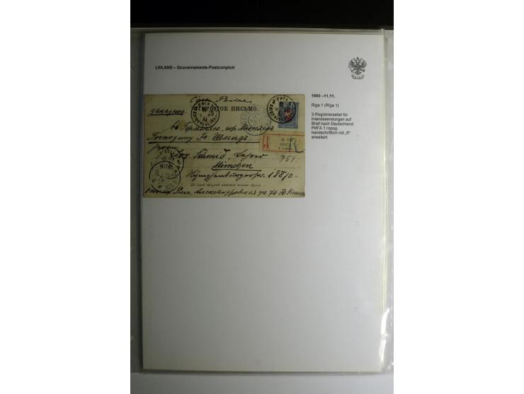 GOUVERNEMENTS-POSTCOMPTOIR: 1888/1917, Livland/Kurland/Witebsk, umfangreiche Sammlung von über 200 Briefen und Karten, dabei 