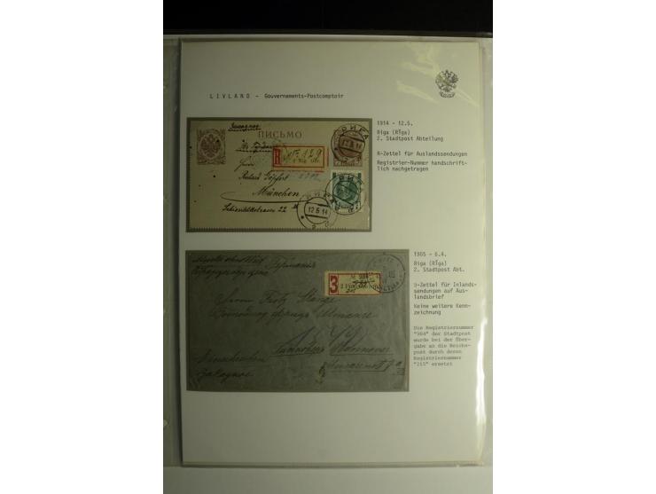 GOUVERNEMENTS-POSTCOMPTOIR: 1888/1917, Livland/Kurland/Witebsk, umfangreiche Sammlung von über 200 Briefen und Karten, dabei 