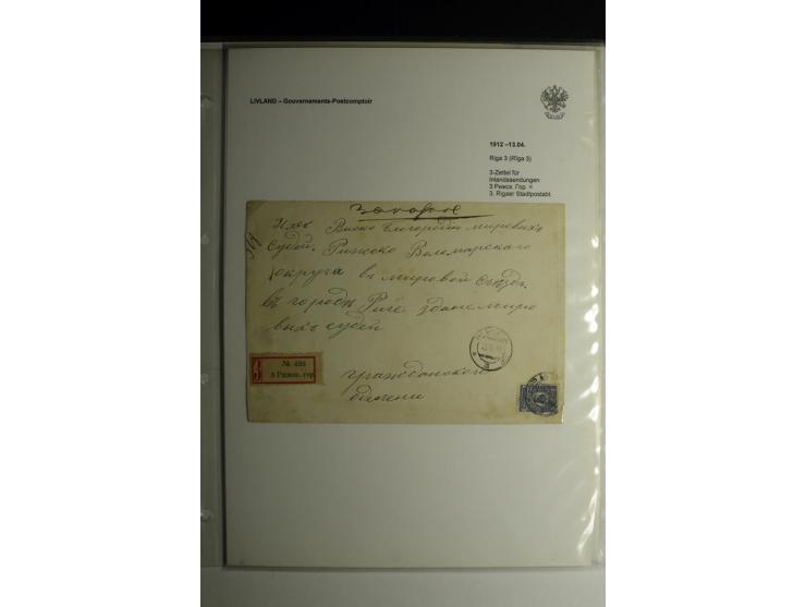GOUVERNEMENTS-POSTCOMPTOIR: 1888/1917, Livland/Kurland/Witebsk, umfangreiche Sammlung von über 200 Briefen und Karten, dabei 