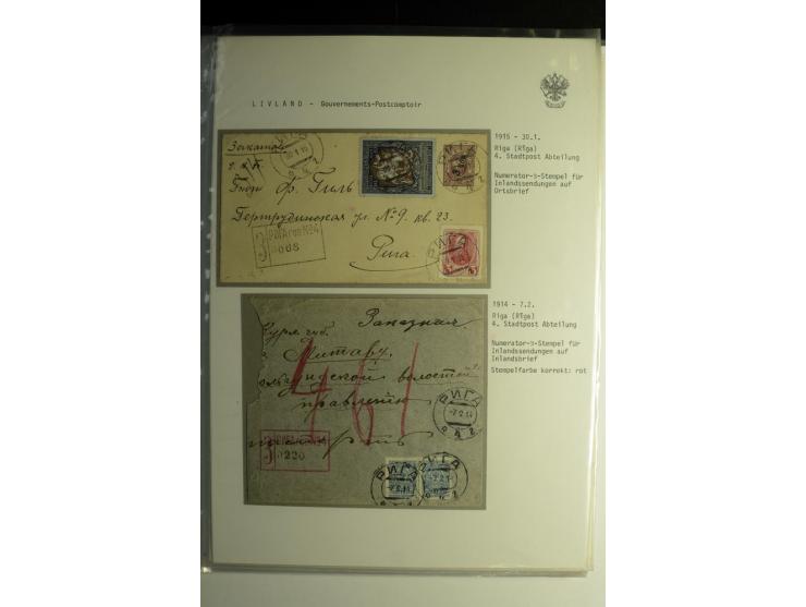 GOUVERNEMENTS-POSTCOMPTOIR: 1888/1917, Livland/Kurland/Witebsk, umfangreiche Sammlung von über 200 Briefen und Karten, dabei 