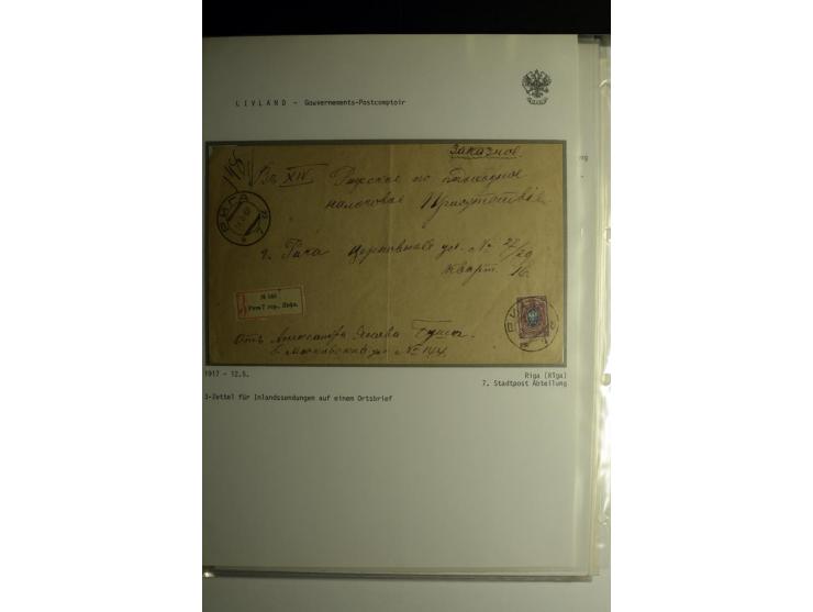 GOUVERNEMENTS-POSTCOMPTOIR: 1888/1917, Livland/Kurland/Witebsk, umfangreiche Sammlung von über 200 Briefen und Karten, dabei 