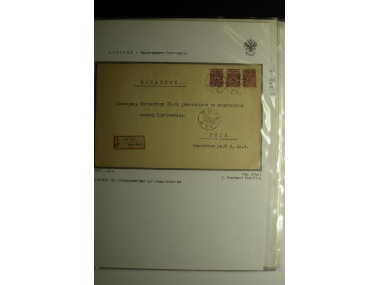 GOUVERNEMENTS-POSTCOMPTOIR: 1888/1917, Livland/Kurland/Witebsk, umfangreiche Sammlung von über 200 Briefen und Karten, dabei 