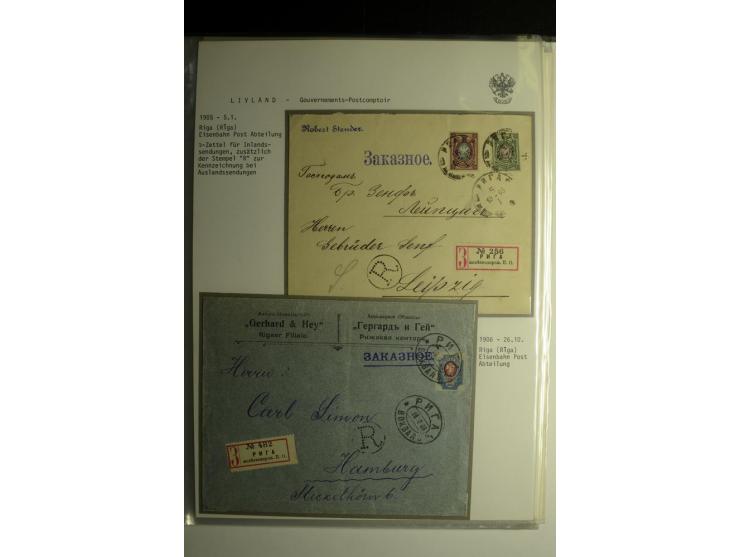 GOUVERNEMENTS-POSTCOMPTOIR: 1888/1917, Livland/Kurland/Witebsk, umfangreiche Sammlung von über 200 Briefen und Karten, dabei 