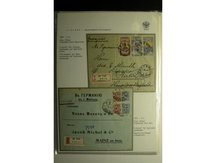 GOUVERNEMENTS-POSTCOMPTOIR: 1888/1917, Livland/Kurland/Witebsk, umfangreiche Sammlung von über 200 Briefen und Karten, dabei 