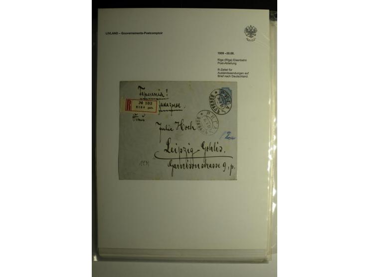 GOUVERNEMENTS-POSTCOMPTOIR: 1888/1917, Livland/Kurland/Witebsk, umfangreiche Sammlung von über 200 Briefen und Karten, dabei 