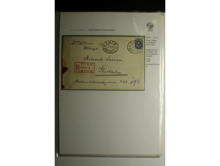 GOUVERNEMENTS-POSTCOMPTOIR: 1888/1917, Livland/Kurland/Witebsk, umfangreiche Sammlung von über 200 Briefen und Karten, dabei 