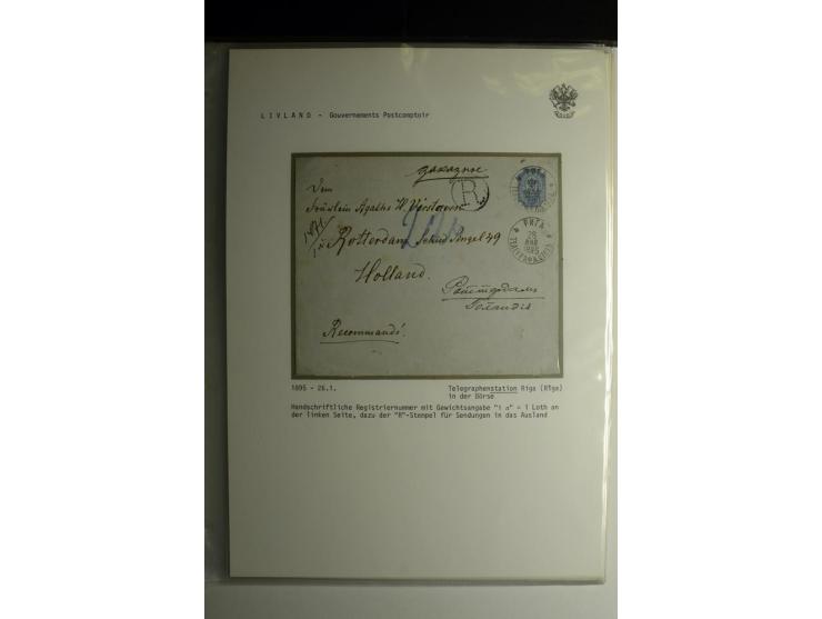 GOUVERNEMENTS-POSTCOMPTOIR: 1888/1917, Livland/Kurland/Witebsk, umfangreiche Sammlung von über 200 Briefen und Karten, dabei 