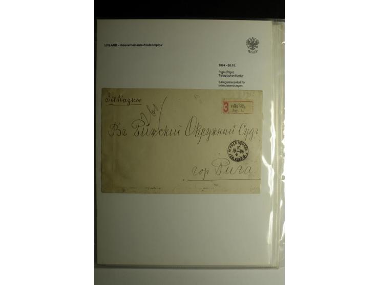 GOUVERNEMENTS-POSTCOMPTOIR: 1888/1917, Livland/Kurland/Witebsk, umfangreiche Sammlung von über 200 Briefen und Karten, dabei 