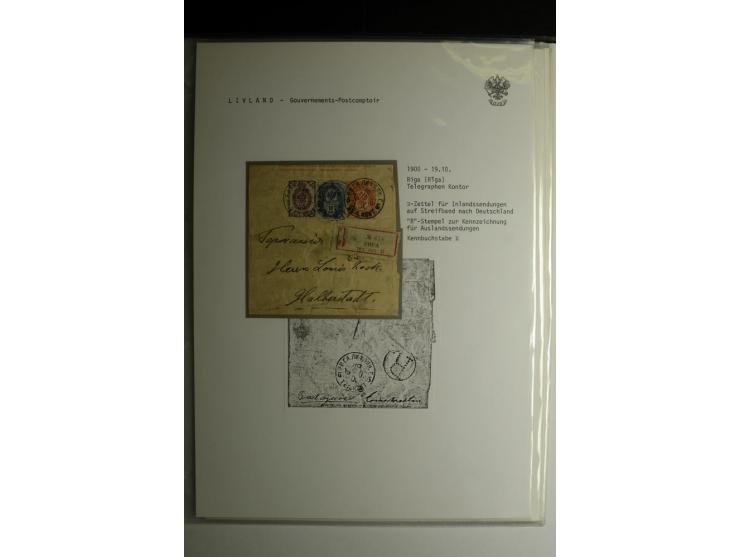 GOUVERNEMENTS-POSTCOMPTOIR: 1888/1917, Livland/Kurland/Witebsk, umfangreiche Sammlung von über 200 Briefen und Karten, dabei 