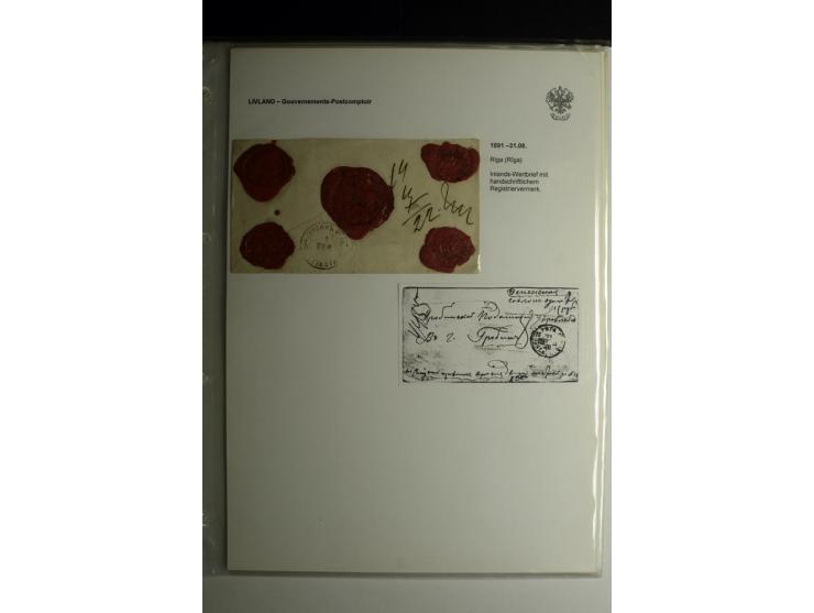 GOUVERNEMENTS-POSTCOMPTOIR: 1888/1917, Livland/Kurland/Witebsk, umfangreiche Sammlung von über 200 Briefen und Karten, dabei 
