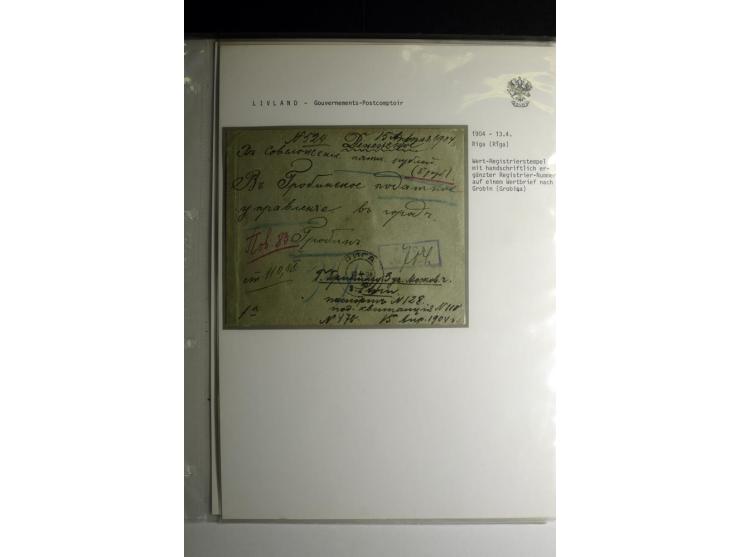 GOUVERNEMENTS-POSTCOMPTOIR: 1888/1917, Livland/Kurland/Witebsk, umfangreiche Sammlung von über 200 Briefen und Karten, dabei 