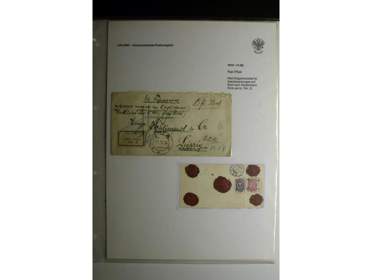 GOUVERNEMENTS-POSTCOMPTOIR: 1888/1917, Livland/Kurland/Witebsk, umfangreiche Sammlung von über 200 Briefen und Karten, dabei 