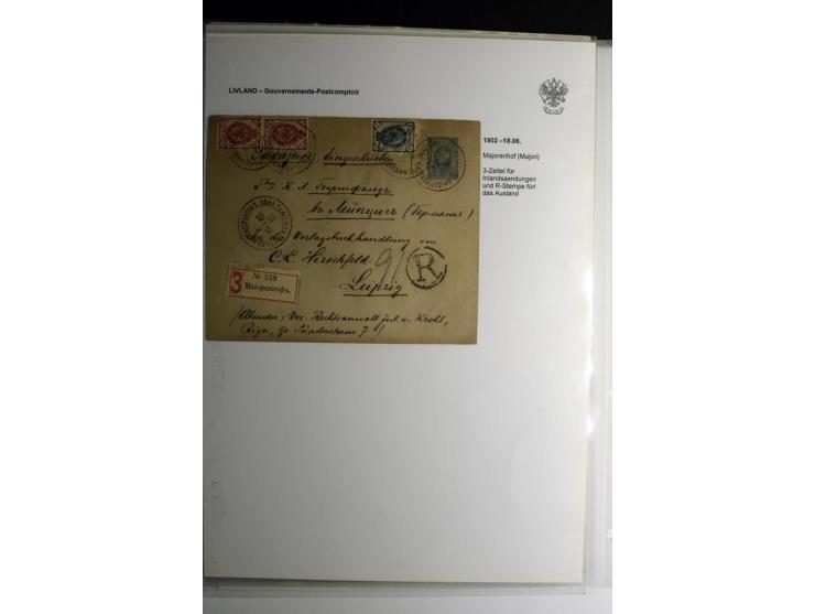 GOUVERNEMENTS-POSTCOMPTOIR: 1888/1917, Livland/Kurland/Witebsk, umfangreiche Sammlung von über 200 Briefen und Karten, dabei 
