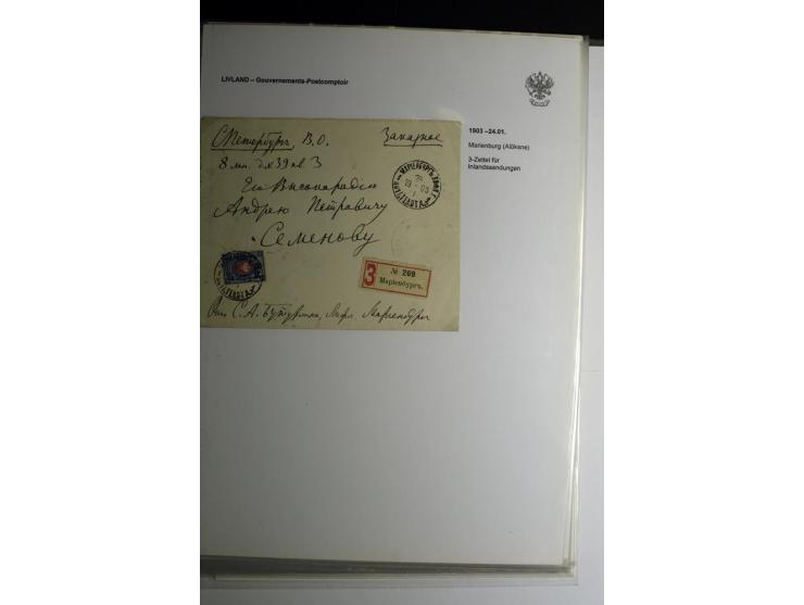 GOUVERNEMENTS-POSTCOMPTOIR: 1888/1917, Livland/Kurland/Witebsk, umfangreiche Sammlung von über 200 Briefen und Karten, dabei 