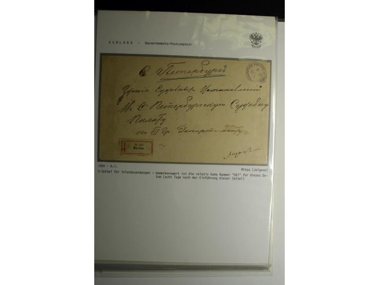 GOUVERNEMENTS-POSTCOMPTOIR: 1888/1917, Livland/Kurland/Witebsk, umfangreiche Sammlung von über 200 Briefen und Karten, dabei 