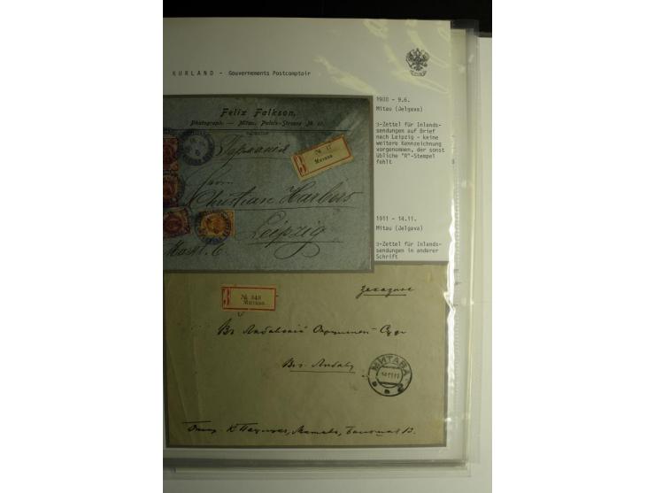 GOUVERNEMENTS-POSTCOMPTOIR: 1888/1917, Livland/Kurland/Witebsk, umfangreiche Sammlung von über 200 Briefen und Karten, dabei 