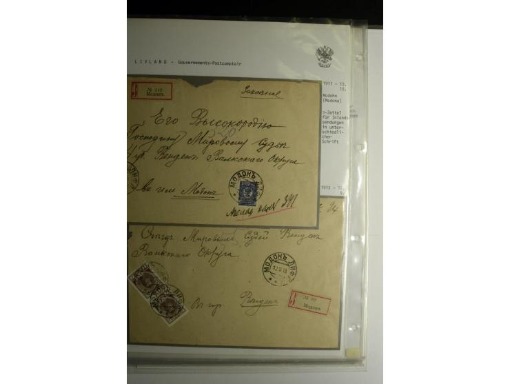 GOUVERNEMENTS-POSTCOMPTOIR: 1888/1917, Livland/Kurland/Witebsk, umfangreiche Sammlung von über 200 Briefen und Karten, dabei 