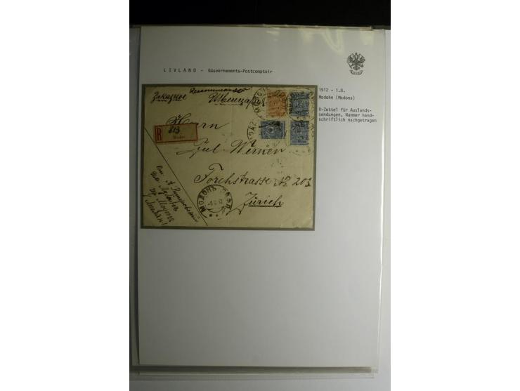 GOUVERNEMENTS-POSTCOMPTOIR: 1888/1917, Livland/Kurland/Witebsk, umfangreiche Sammlung von über 200 Briefen und Karten, dabei 