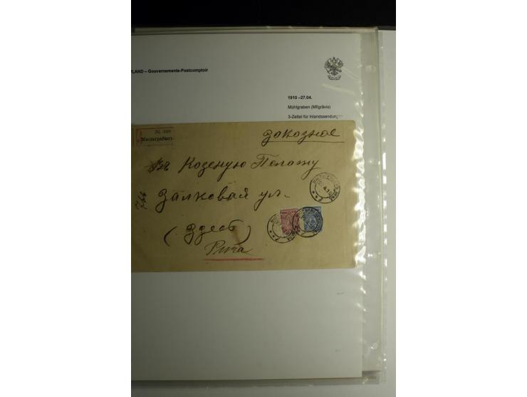 GOUVERNEMENTS-POSTCOMPTOIR: 1888/1917, Livland/Kurland/Witebsk, umfangreiche Sammlung von über 200 Briefen und Karten, dabei 