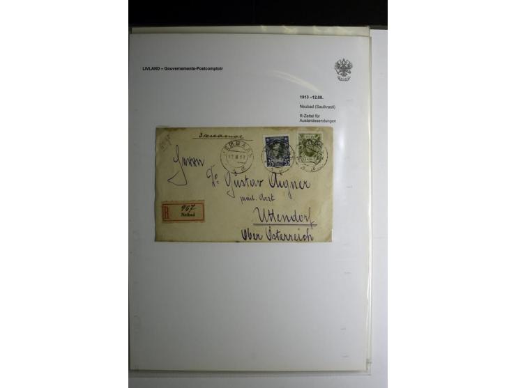 GOUVERNEMENTS-POSTCOMPTOIR: 1888/1917, Livland/Kurland/Witebsk, umfangreiche Sammlung von über 200 Briefen und Karten, dabei 